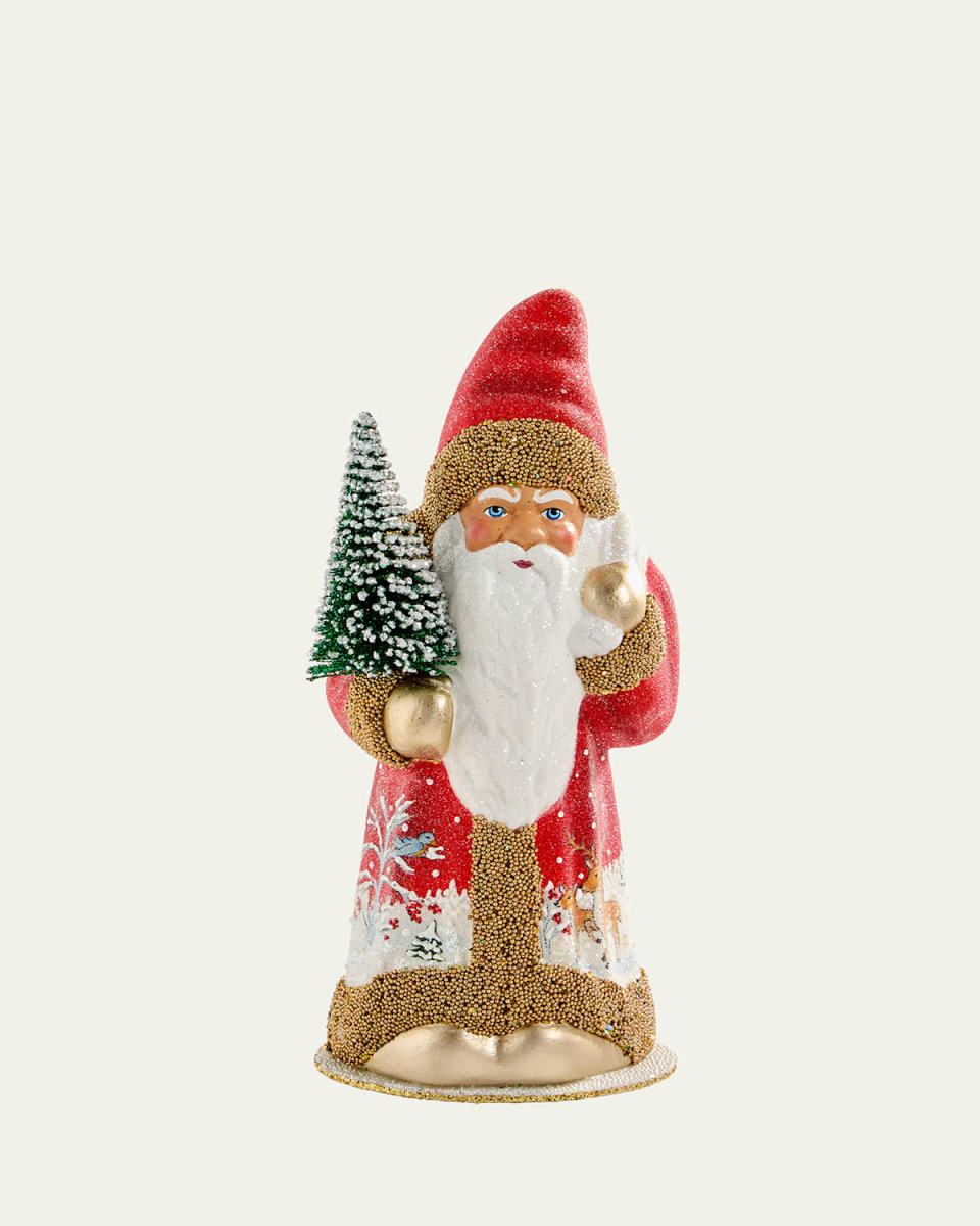 Santa with Deer Figurine